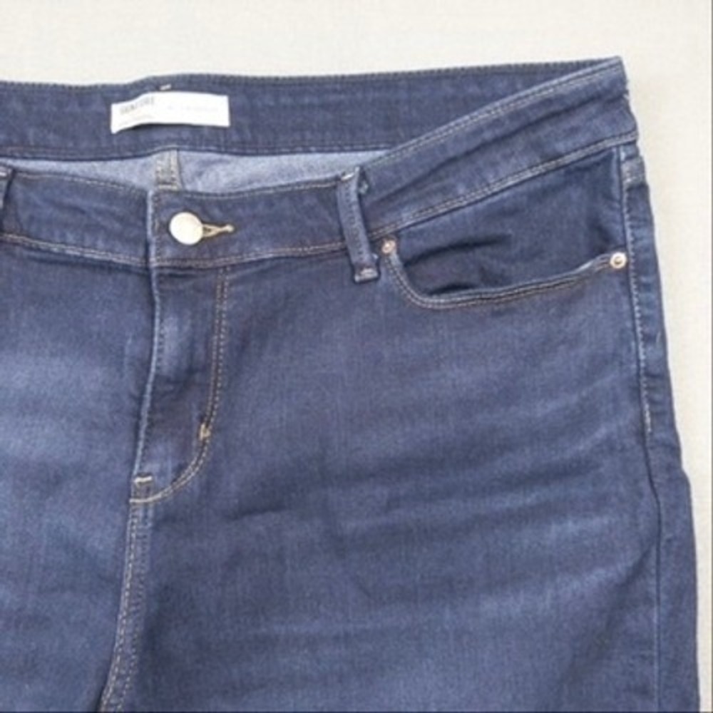 Signature Levi Strauss Bootcut Jeans Womens 16 Dark Wash Mid Rise Stretch Casual - Picture 2 of 14